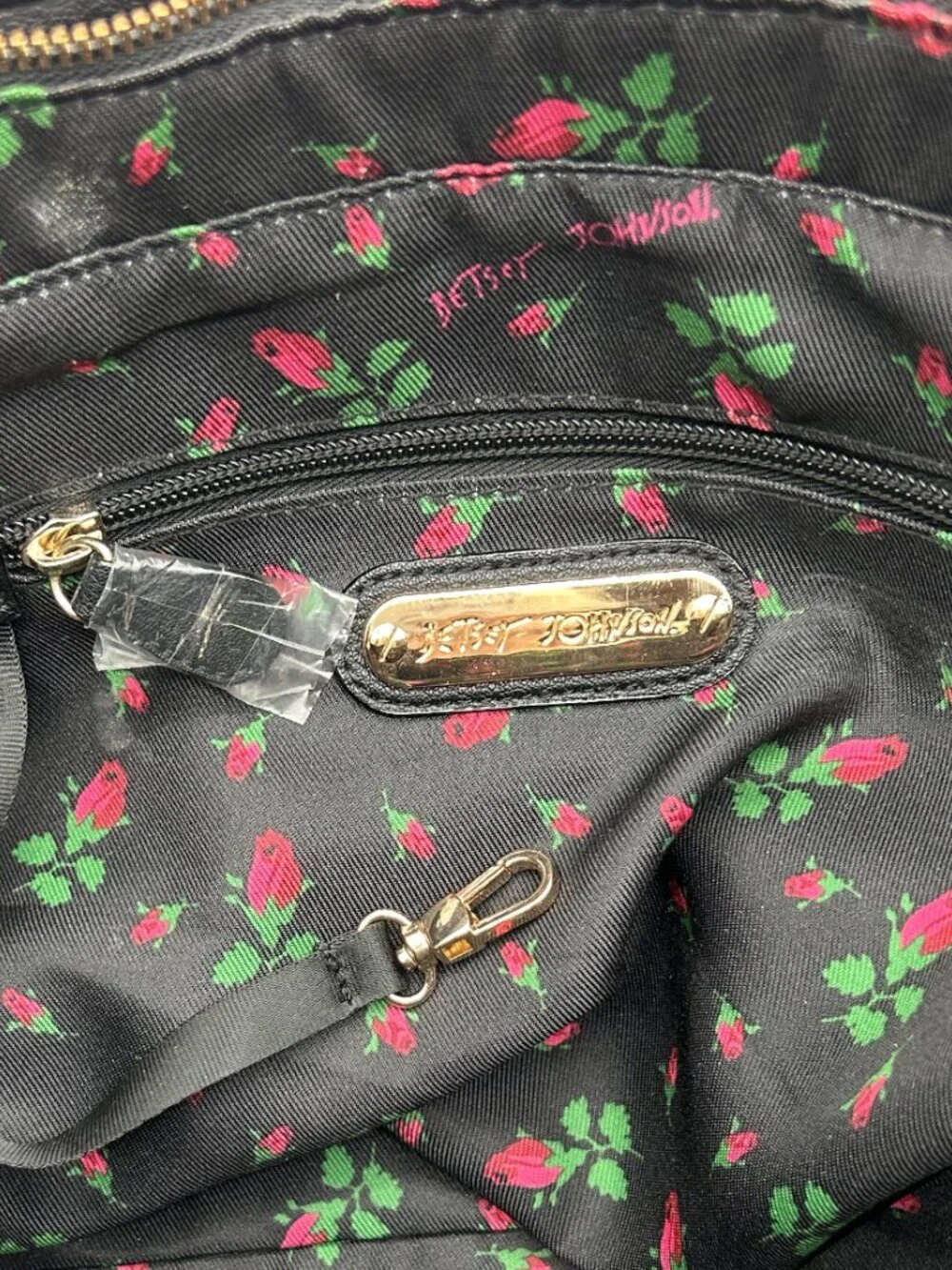 Betsey Johnson Hold Please Telephone Tote Bag - Black Snake Embossed Kitsch
